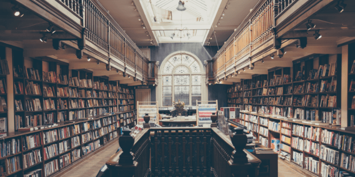 library room with staircase